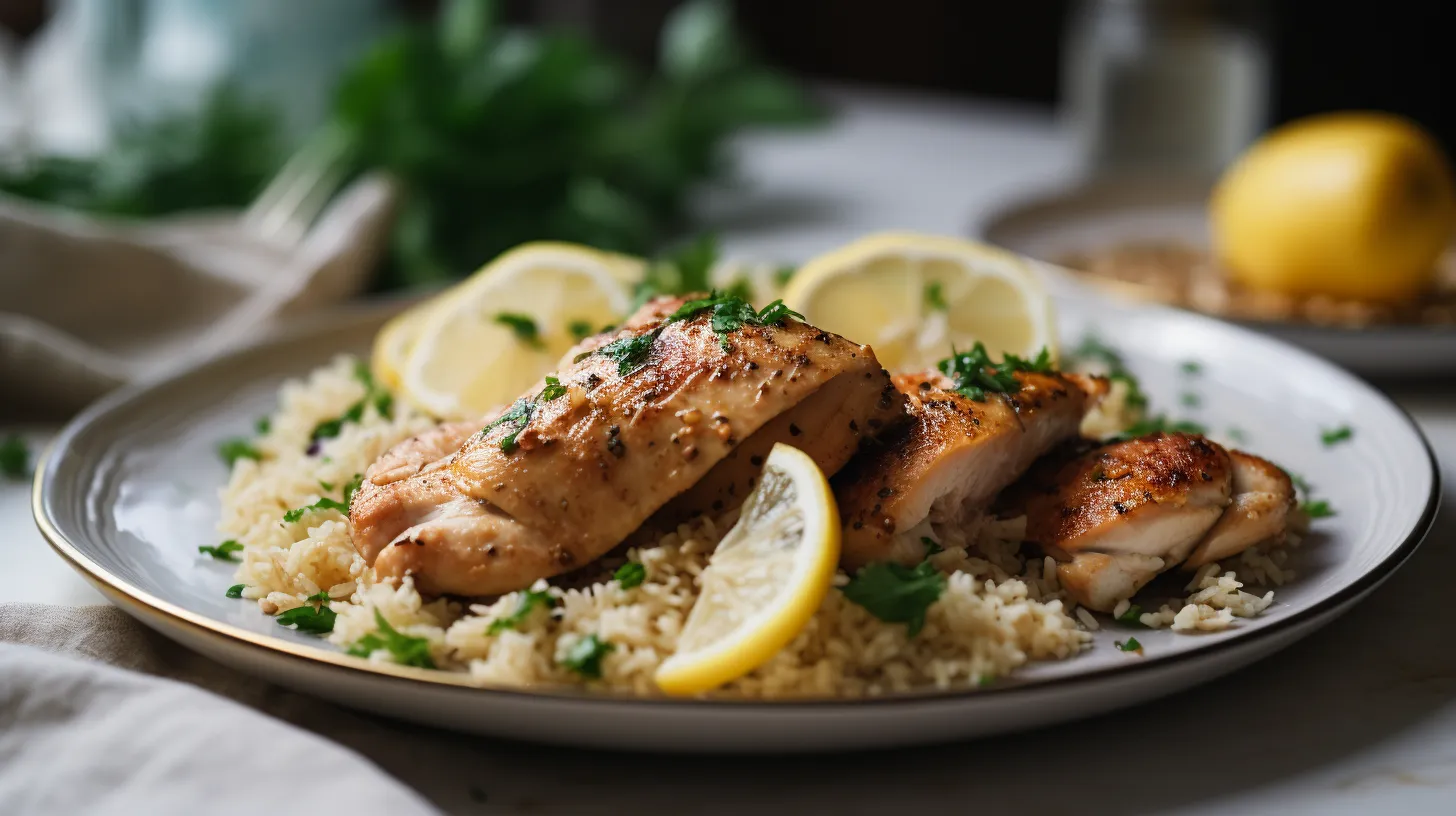grilled-lemon-chicken-serving