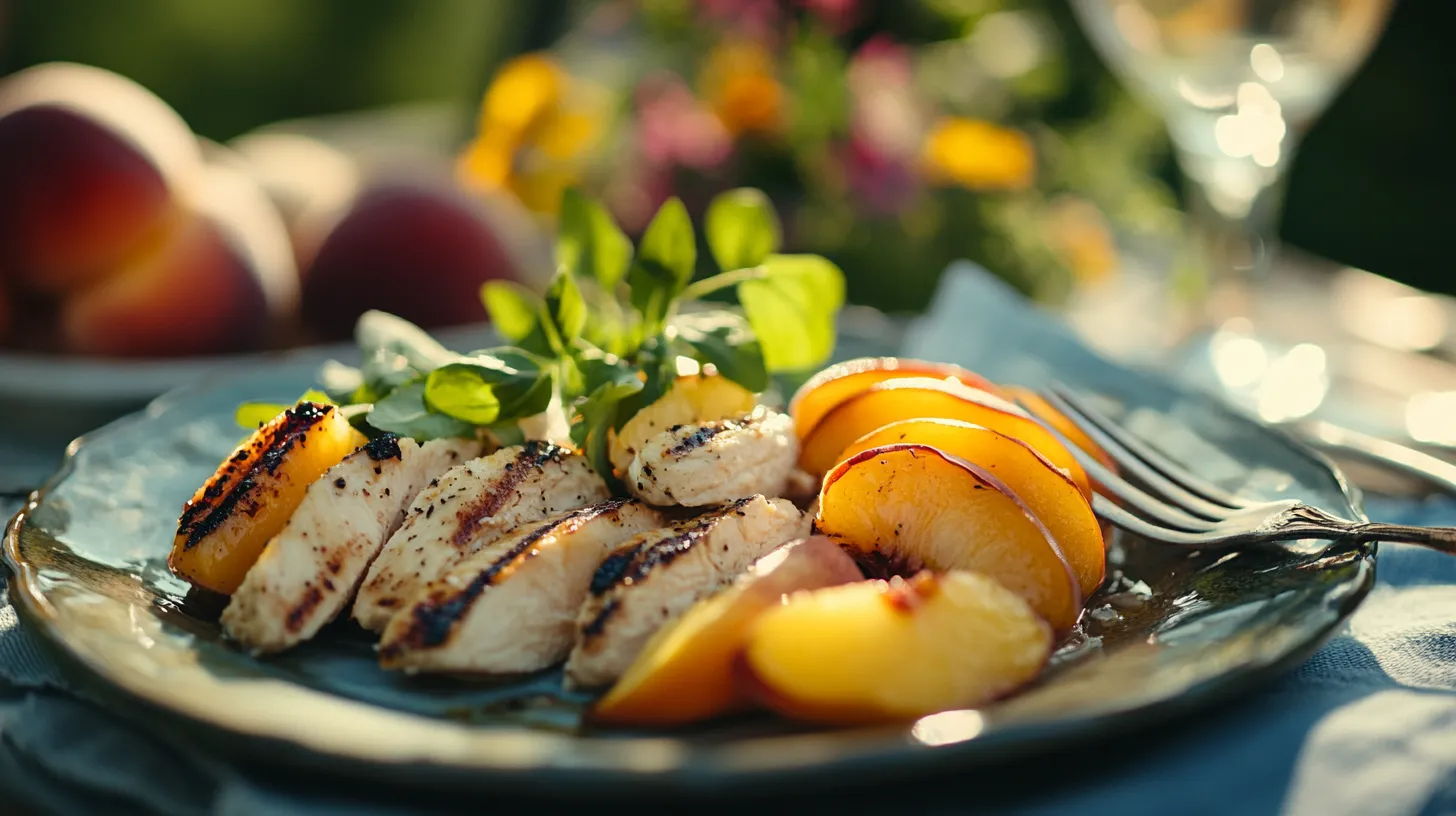 grilled-peach-chicken-salad-serving
